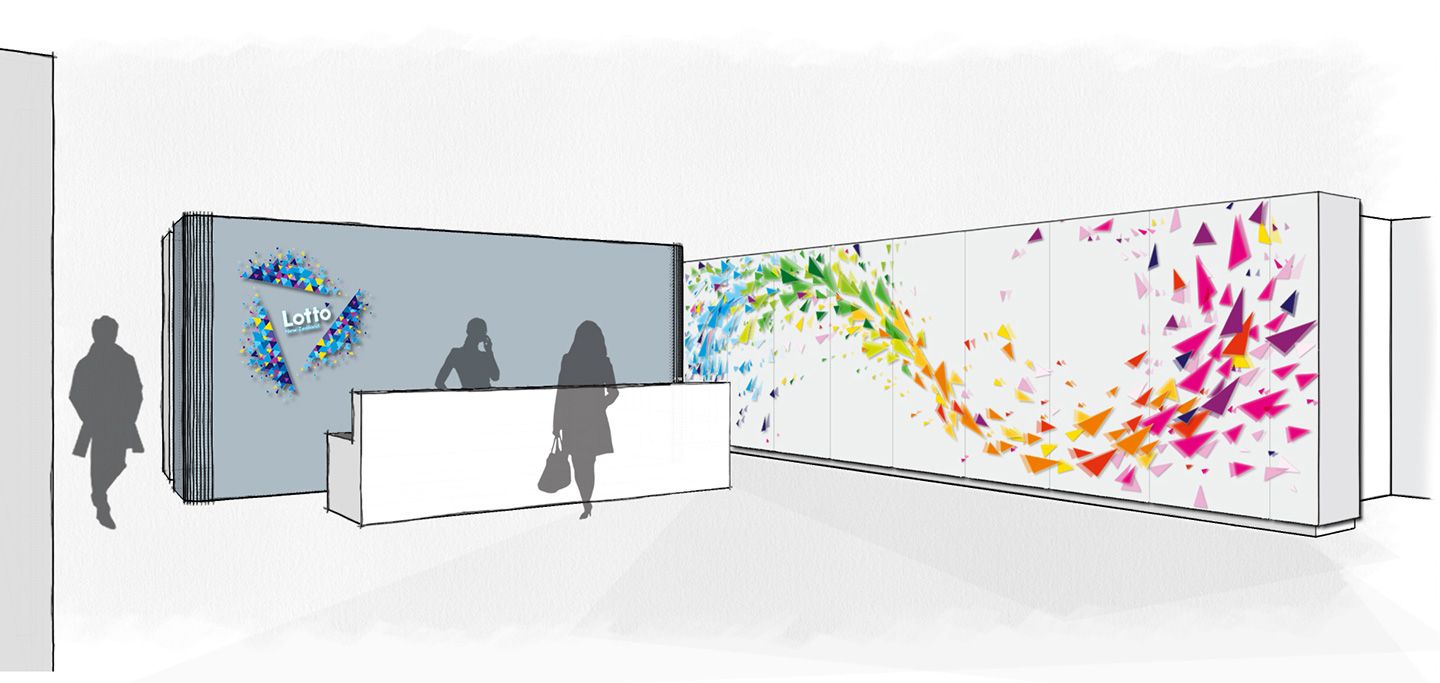 Brand Wall Concept Design NZ Lotto