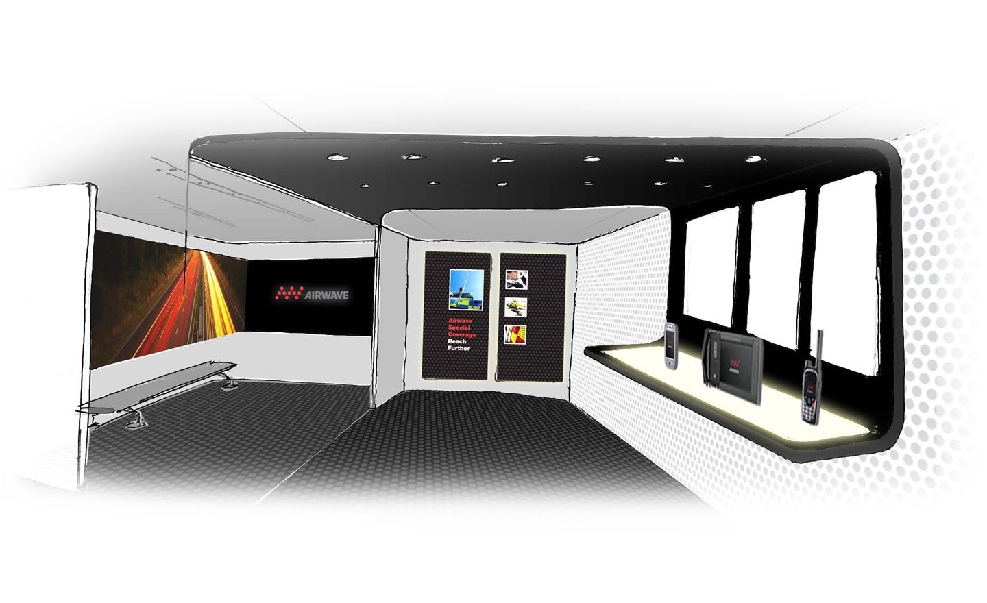 Branded Environment Concept Sketch Airwave