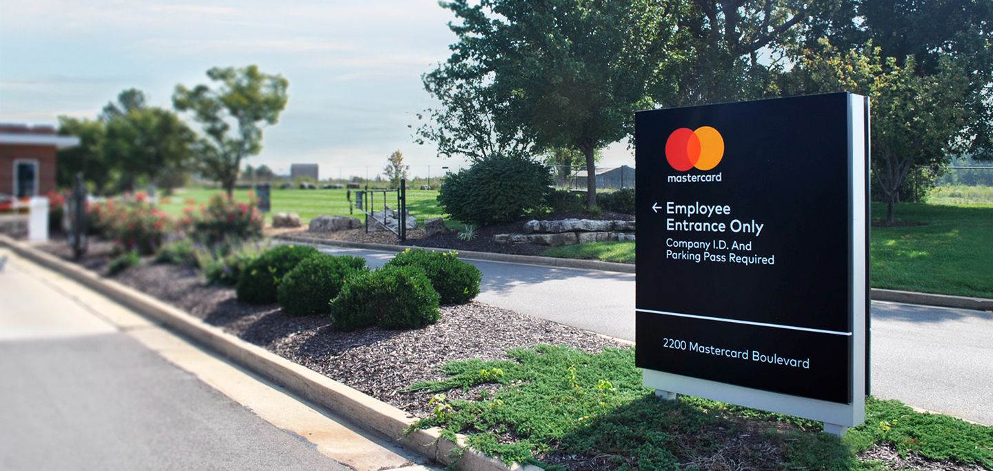 Mastercard entrance sign